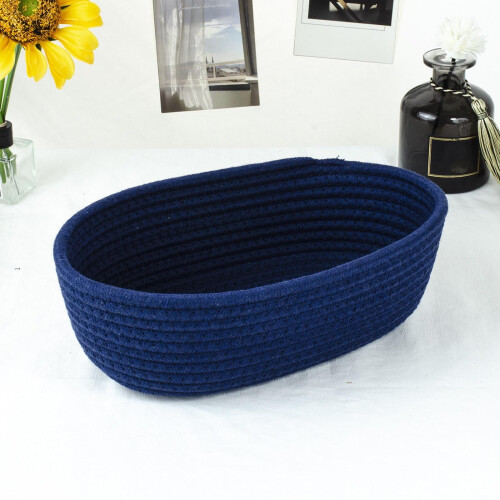 Cotton Rope Woven Storage Basket – Oval, 3 Sizes 1