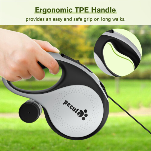 Pecute Pecute Retractable Dog Leash with Poo Bag Holder, 8m/26.2ft 2