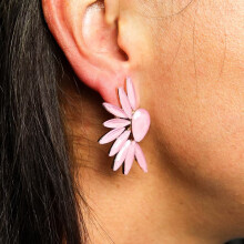 Soft Pink - Vintage Glass - Angel Wings - Earrings