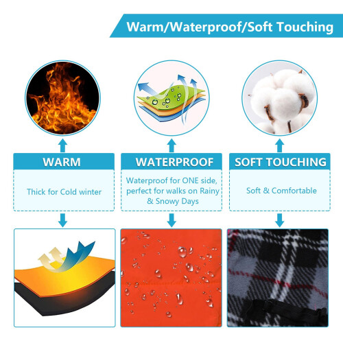 Pethiy Waterproof Dog Jacket - Winter Warm Coat with Harness, 2