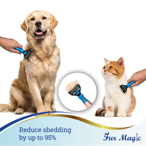 Fur Magic Deshedding and Dematting Tool – 2-in-1 Double-Sided Dog 2