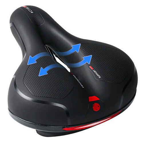 Selim de bicicleta extra largo e confortável, com almofada macia e acolchoada em gel para mountain bike e bicicleta elétrica. 2