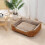 Oiilores Medium Dog Sofa Bed Washable, Soft Plush Calming Beds with 6