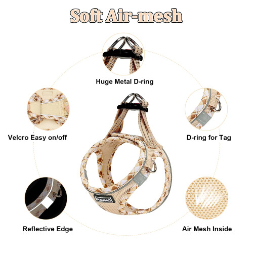 DORAMIO Step-in Dog Harness and Leash Set, Soft Mesh No-Chock 2