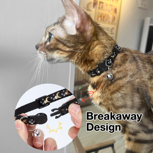 Cat Collar with Bell, Cat Collars with Quick Release, Reflective, 1