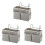 3Pcs Bed Hanging Organizer Basket with Multi-Pocket Design Light Grey 3