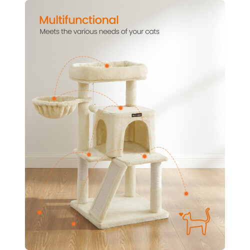 FEANDREA Feandrea Cat Tree Tower, Widened Perch for Large Cats, Beige PCT51MV1 2
