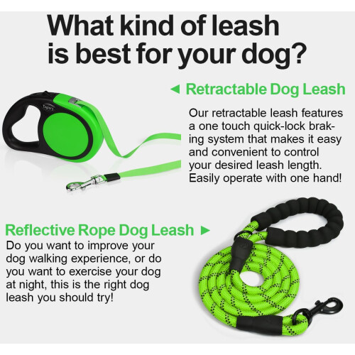 Taglory Retractable Dog Lead 5 m, Extendable Leash No-Tangle Heavy 2
