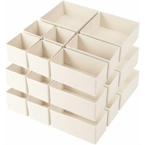 16-Piece Foldable Drawer Organisers – Non-Woven Fabric