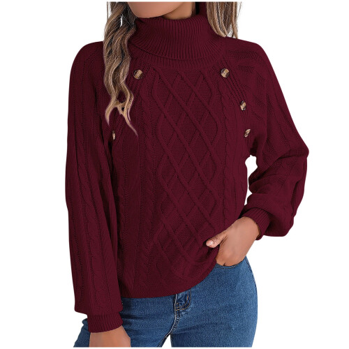 Lässige Damen-Strickpullover mit Print, langärmelig, Rundhalsausschnitt