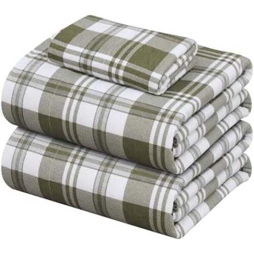 Cotton Flannel Cal King Sheet Set 4-Piece Deep Pocket