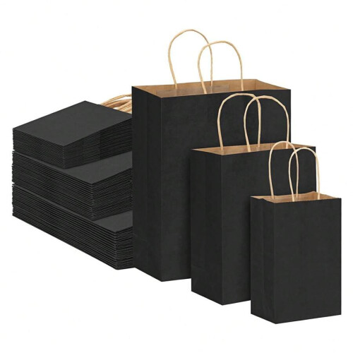 Geschenktüten aus Kraftpapier mit Henkeln – Braun oder Schwarz,