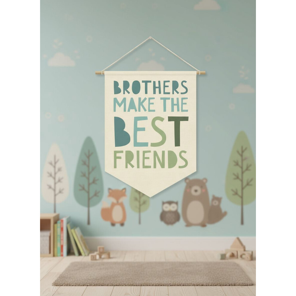 Sisters Make the Best Friends Linen Banner 15x11 in