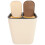 Khaki Dual-Compartment Press-Lid Trash Can, 33x29x21cm 1