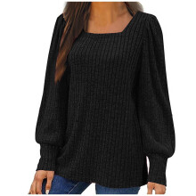 Lenago Dames Truien Plus Size Mode Lange Mouwen Losse Blouse Effen Kleur Pullover Trui Jumper