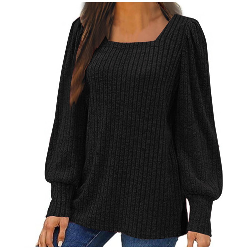 Lenago Damenpullover in Übergröße, modisch, langärmelig, locker, einfarbig, Bluse, Pullover