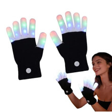 Luvas de LED com 7 cores, modelo 2026, com luzes piscantes para festas rave de adultos (1 unidade)