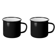 Emaljmuggar med handtag, 355 ml, 2-pack