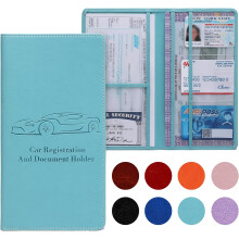 Car Document Holder – PU Leather, 6-Pocket, Magnetic
