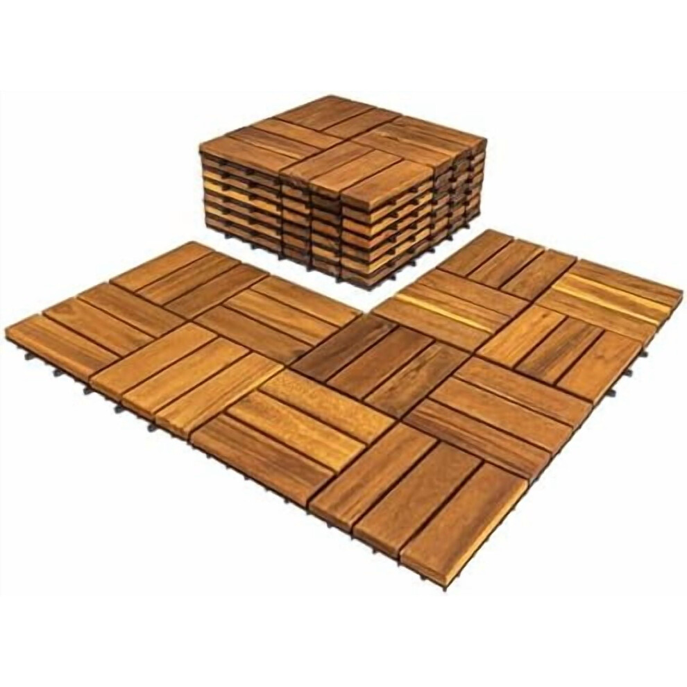 Acacia Wood Deck Tiles 12X12 Inch Interlocking 10 Pack 9401284972648