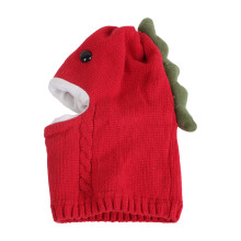 Dinosaur Balaclava Ski Mask & Neck Warmer Set for Toddlers – Red, One Size, Compatible with Kids' Winter Activities