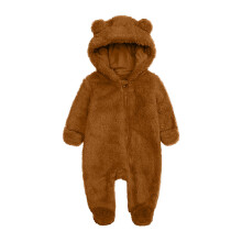 Salopetă de pluș cu urechi de urs drăguțe pentru bebeluși, unisex, la modă, pentru nou-născuți, băieți și fete, groasă și caldă,