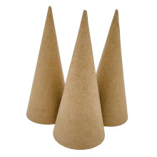 3 Pieces Paper Mache Cones Open Bottom for Crafts Party Supplies Versatile Fine Motor Hands on Cardboard Cones for Party Hats