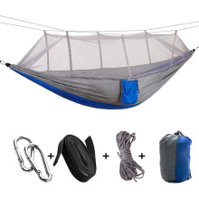 2 Person Camping Garden Hammock With Mosquito Net Outdoor Furniture Bed Strength Parachute Fabric Sleep Swing Portable Hanging