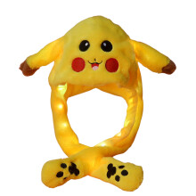 Gorro de peluche LED con orejas extraíbles, garras adorables, gorro con airbag, accesorio de cosplay
