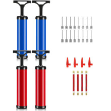 4 Sets Ball Pumps Air Pump Bulk for Balls with Needle, Nozzle, Extension Hose Sports Ball Tool for Soccer Basketball Football Volleyball