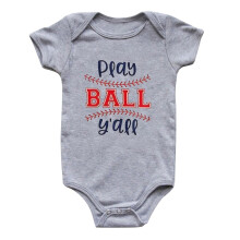 Pojkar Romper Baby T-shirt Body Kortärmad Baseball Tecknat Tryck Enfärgad Romper Krypkläder Baby Pojke Outfit För 3-6 Månader