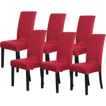 Housses de chaises de salle Ă manger, lot de 6, extensibles et rouges, pour chaises de style Parson. Lavables et amovibles.