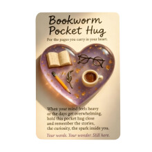 Mini Book Heart Pocket Hug Token with Greeting Cards – Thank You Gift for Book Lovers, Compatible with All Bookworms