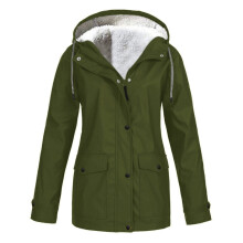 Veste de ski imperméable pour femme, chaude et imperméable, coupe-vent, à capuche, noire, taille 2XL