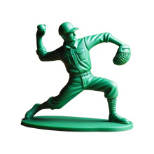 Ensemble de mini-statues de soldat de baseball vert – Figurine de collection de personnage de joueur classique, décoration de bureau originale