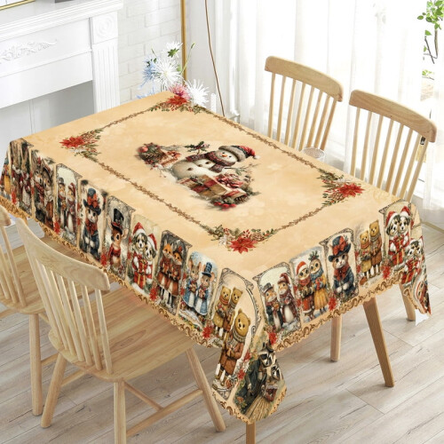 Christmas Tablecloth Rectangular 55 x 70 Inches