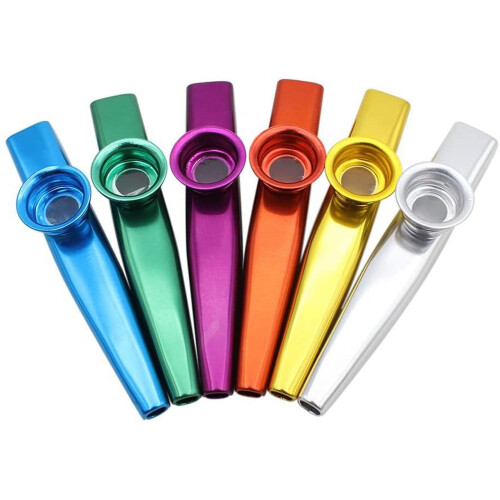 Μουσικά Όργανα SUNYOK Kazoos, 6 Διαφορετικά Χρώματα Μεταλλικών Kazoos για Παιδιά, Κιθάρα,