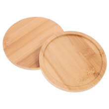 Plateau en bois (2 pièces) - Plateaux de service ronds en bois - Assiettes rustiques pour aliments, en-cas et fruits