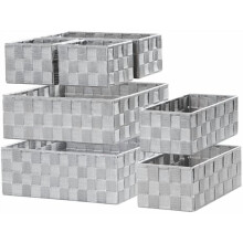 Woven Storage Baskets (7-Piece Set) for Shelves, Bathroom &