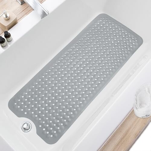 Antislip bad- en douchemat grijs 40x16 inch