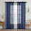 Navy Blue Sheer Grommet Curtains 54x63 in 1