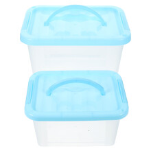 Aufbewahrungsbox, 2er-Pack, transparente Aufbewahrungsbox für Bausteine, Aufbewahrungsbox für kleines Spielzeug, 26 x 19 x 15 cm