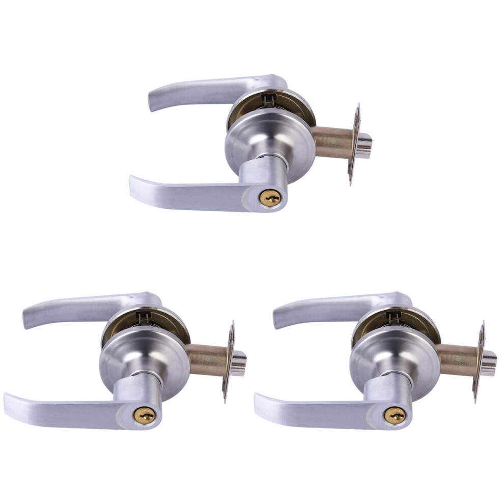 Door Knobs with Lock Set Round Interior Keyless 3 Pack