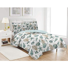 Ocean Shell-dynesett, hel/queen size, 1 dyne + 2 overdyner