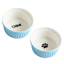 Tigelas de cerâmica para gatos, comedouros e bebedouros para animais de estimação, conjunto de 2 tigelas para comida de cachorro e gato - tipo: