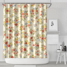 Rideau de douche à motif floral Pioneer Flower, 183 x 213 cm, ensemble de rideau de douche décoratif pour salle de bain avec 12 crochets,