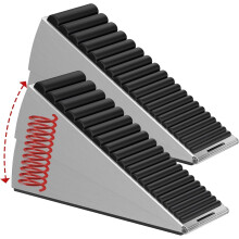 Conjunto de 2 batentes de porta reforçados, batentes grandes com mola ajustável, batentes de cunha altos de 7,6 cm para a parte inferior da porta,