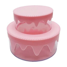 Kuchenförmige Aufbewahrungsbox, 2-lagiger, transparenter runder Organizer mit Deckel für Haaraccessoires, Schmuck und kleine Haushaltsgegenstände