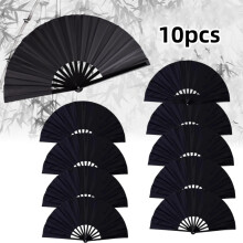 Éventails de danse noirs à cliquetis, lot de 10, 63,5 cm (25 pouces)