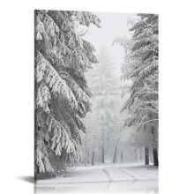 Winterliche Schneewald-Kunstdrucke, schneebedeckte Kiefern, Poster, Leinwandbilder für Schlafzimmer, Zuhause, Weihnachtsdekoration